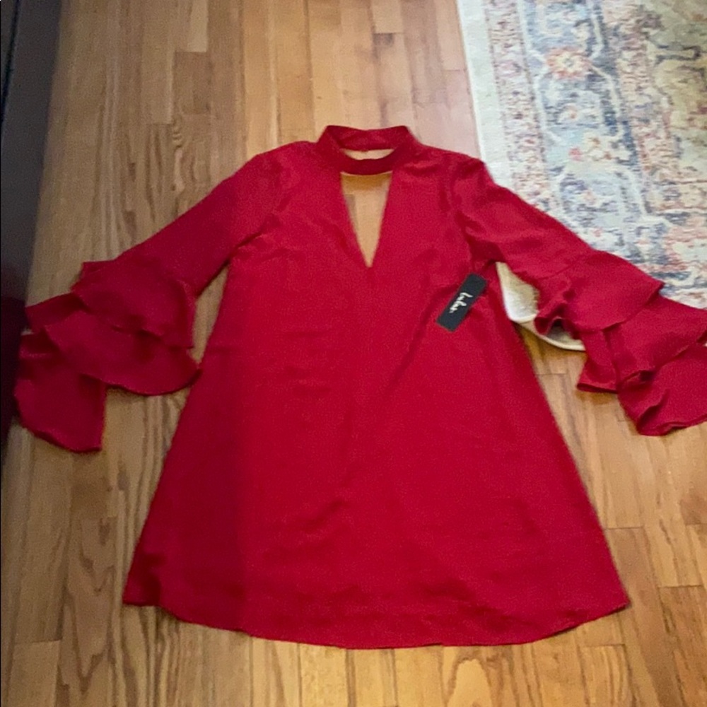Lulus Ruffle Sleeve Dress XS